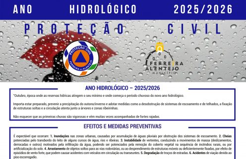 Ano Hidrológico 2025/2026 | Medidas de Autoproteção (Outono e Inverno)