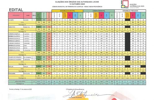 (Português) Autarquicas 2025 – resultados provisórios